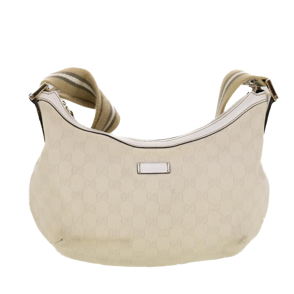 GUCCI GG Canvas Sherry Line Shoulder Bag White Green 181092 42713