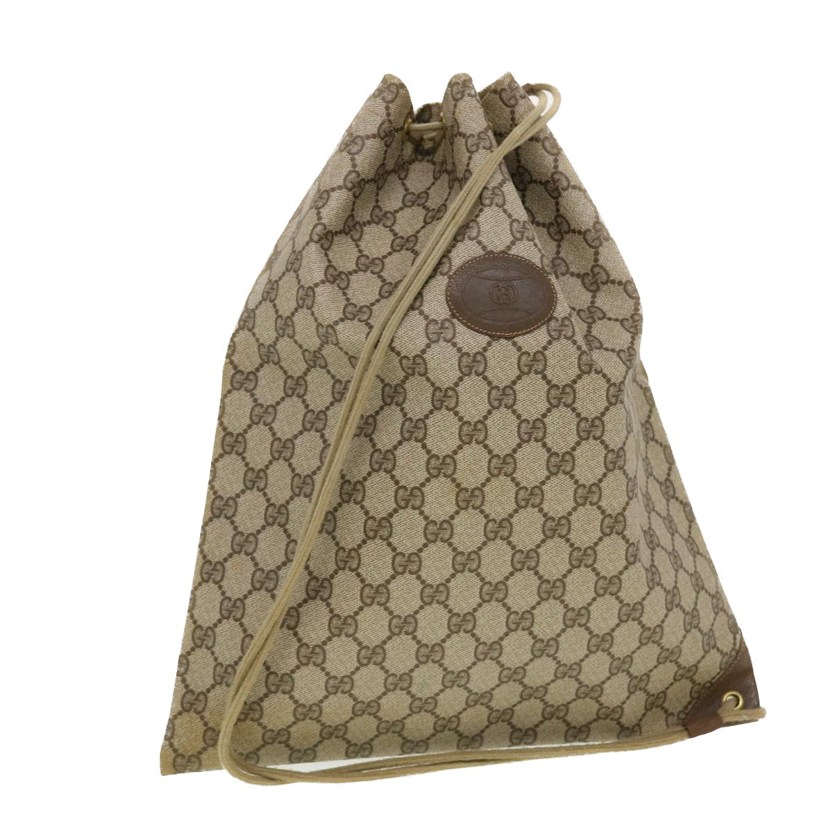 GUCCI GG Canvas Shoulder Bag PVC Leather Beige 97.19.302 42832