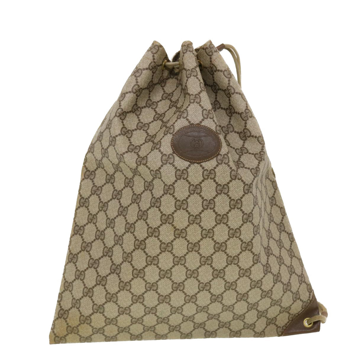 GUCCI GG Canvas Shoulder Bag PVC Leather Beige 97.19.302 42832