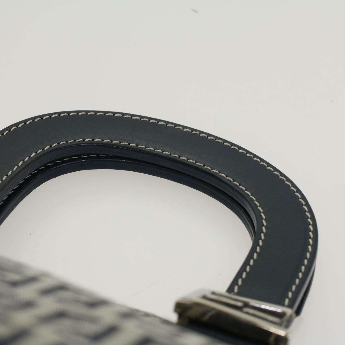 FENDI Zucchino Canvas Hand Bag Navy 42994