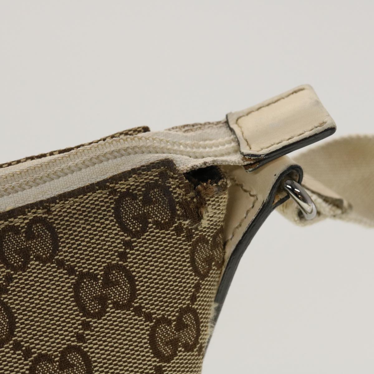 GUCCI GG Canvas Shoulder Bag Beige 145857 43173