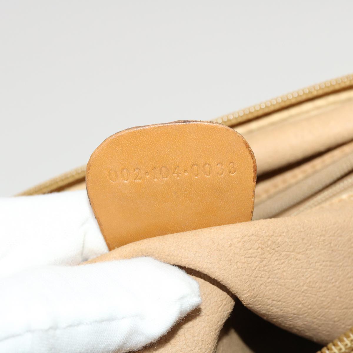 GUCCI Micro GG Canvas Hand Bag PVC Leather Beige 002.104.0033 43224