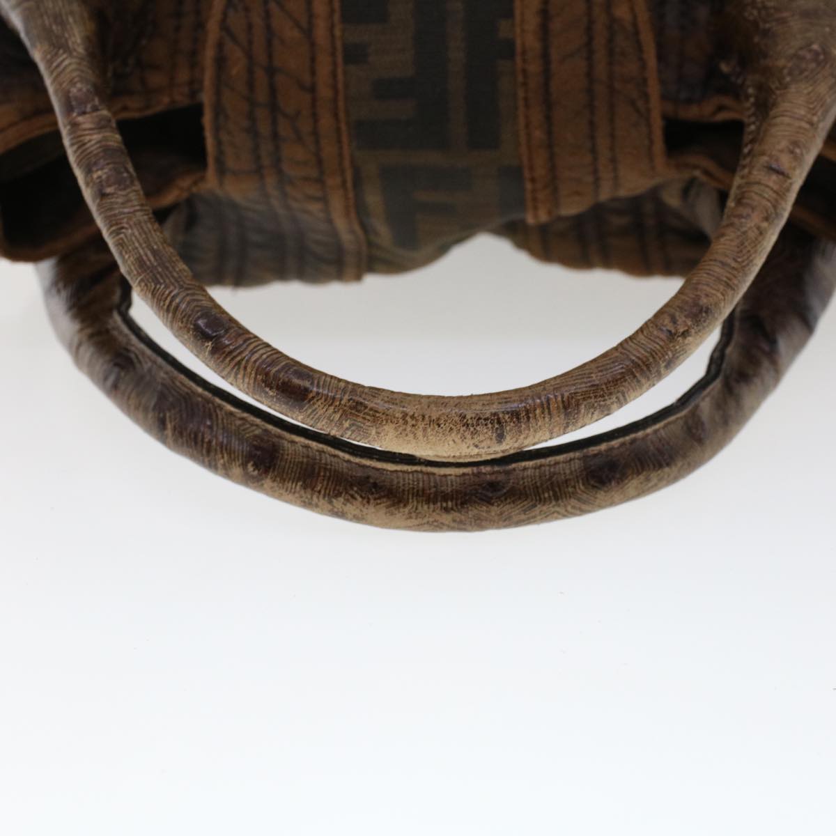 FENDI Zucca Canvas Spy Bag Hand Bag Black Brown 43263