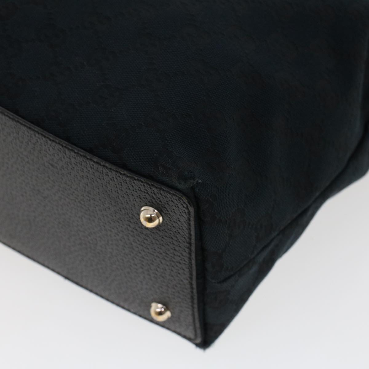 GUCCI GG Canvas Bamboo Hand Bag Black 137394 43264