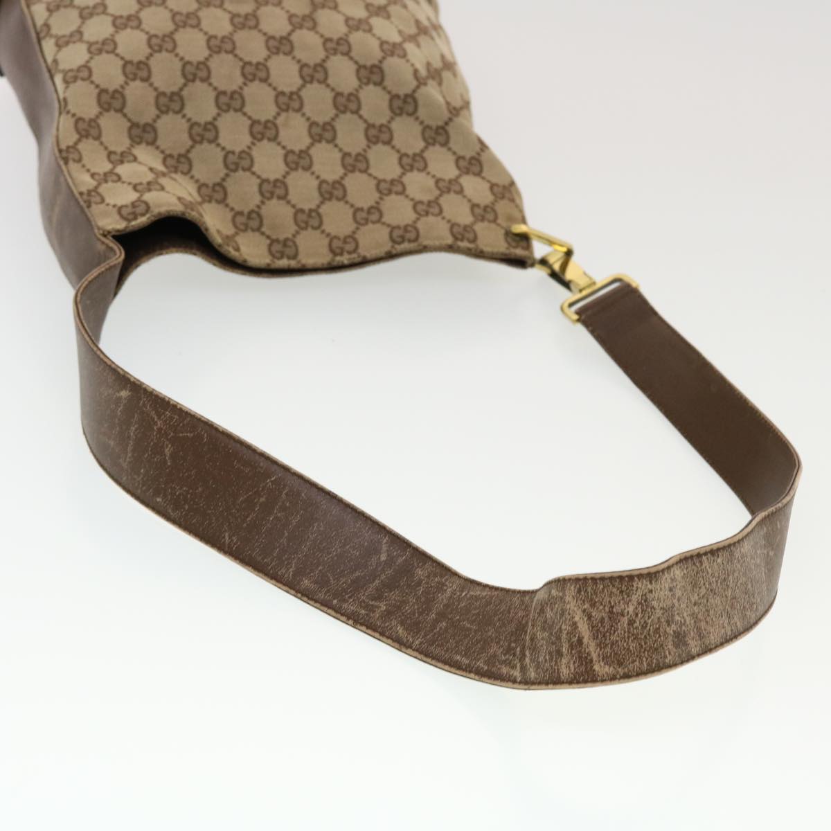 GUCCI GG Canvas Shoulder Bag Beige 91761 43267