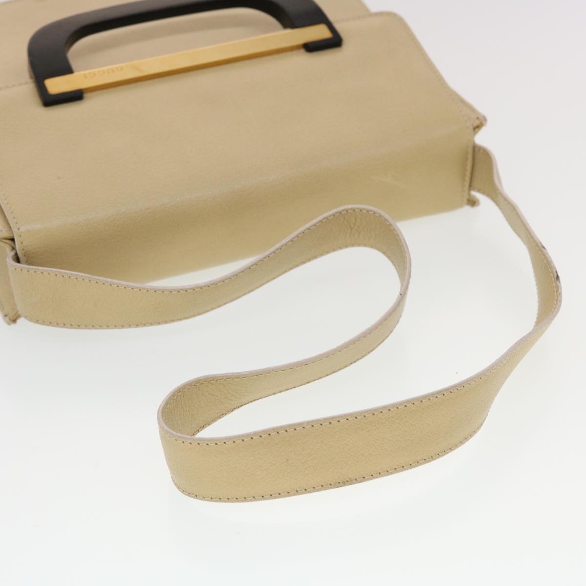 GUCCI Shoulder Bag Leather Beige 43282