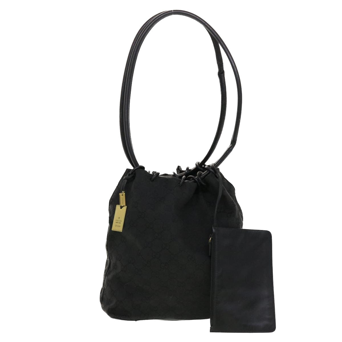 GUCCI GG Canvas Shoulder Bag Black 90644 43327