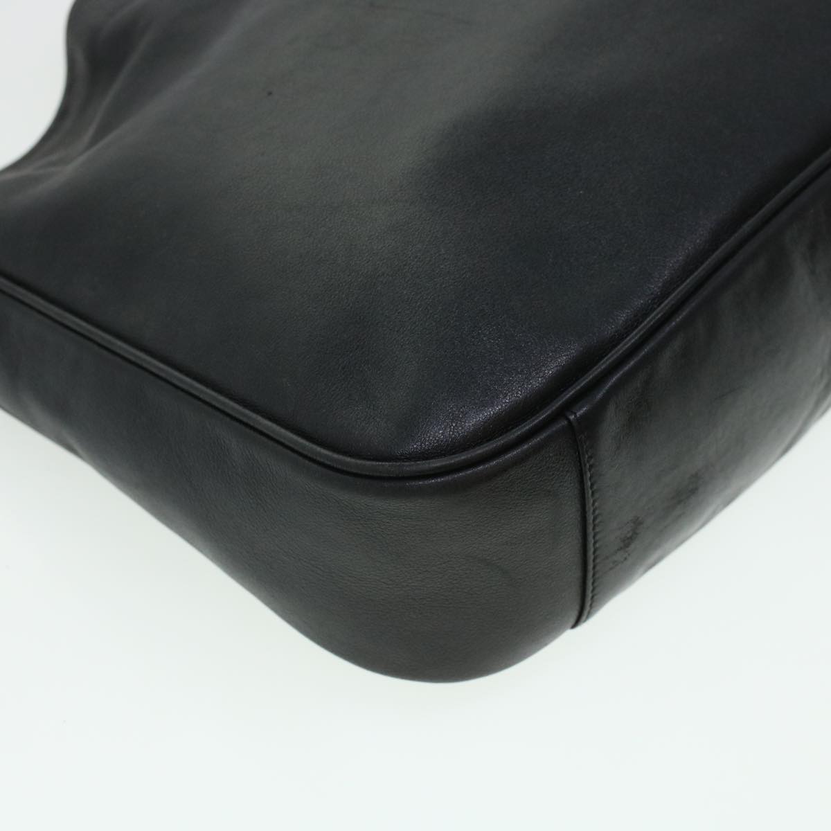 GUCCI Bamboo Hand Bag Leather 2way Black 001.3444.1638 43328