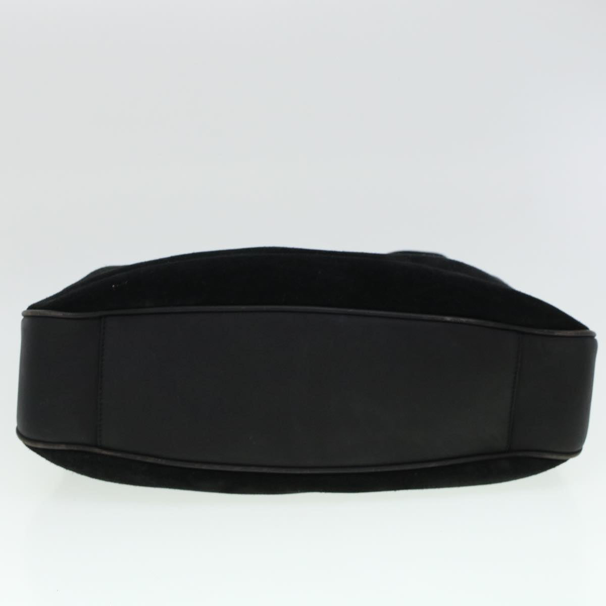 GUCCI Bamboo Hand Bag Suede 2way Black 43330