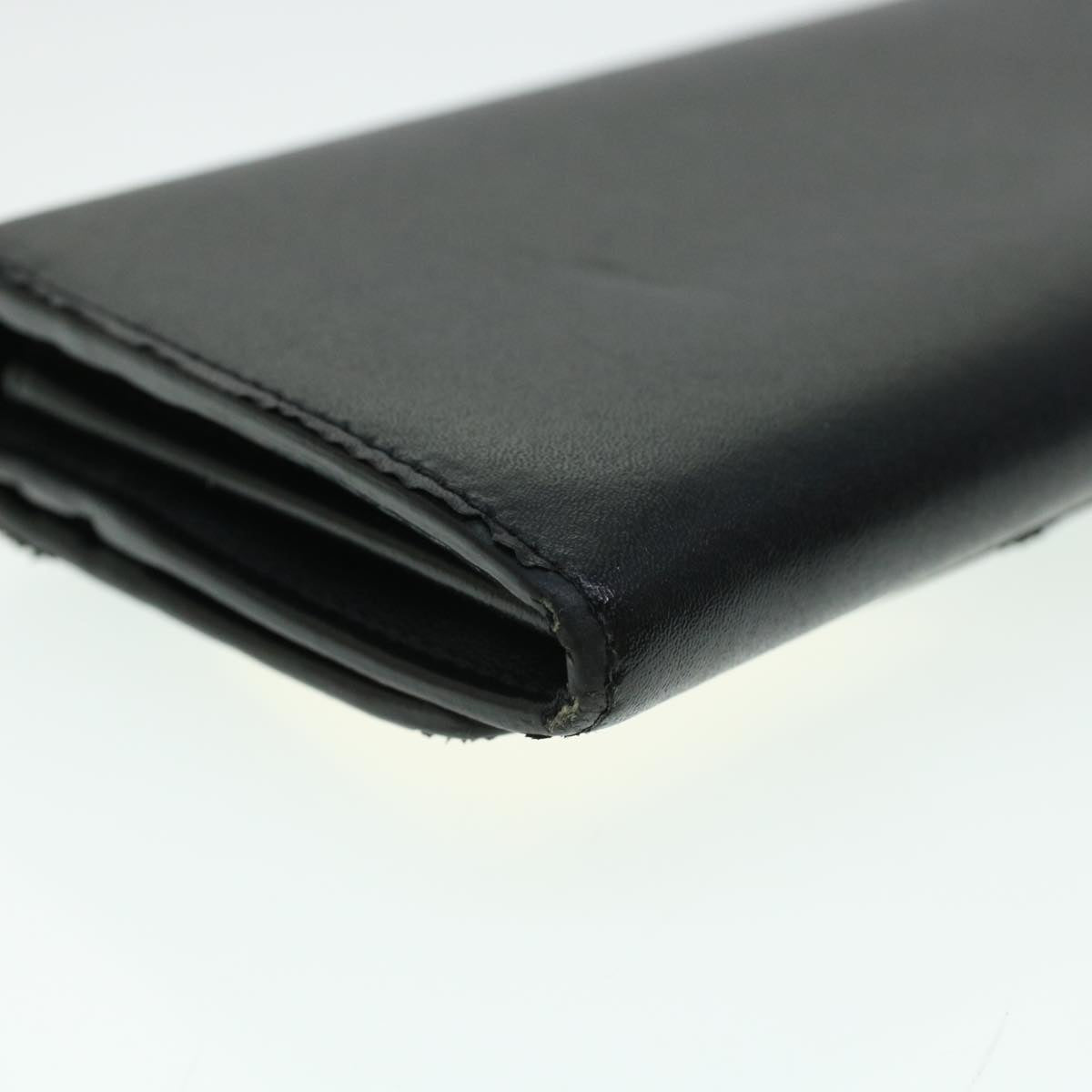 FENDI Bug's Eye Monster Long Wallet Leather Black Gold 43573
