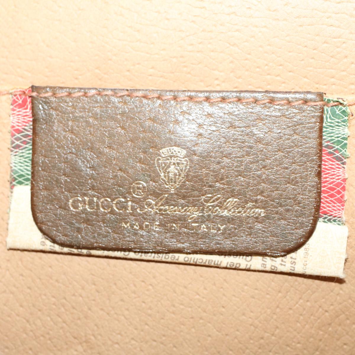 GUCCI GG Canvas Web Sherry Line Clutch Bag Beige Red 89.01.031 43670