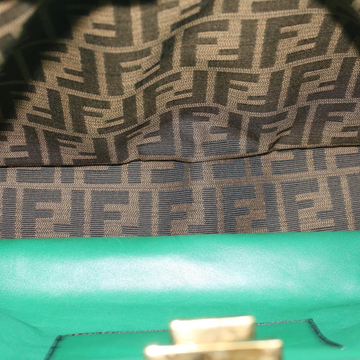 FENDI Peek A Boo Hand Bag Suede 2way Brown 43698