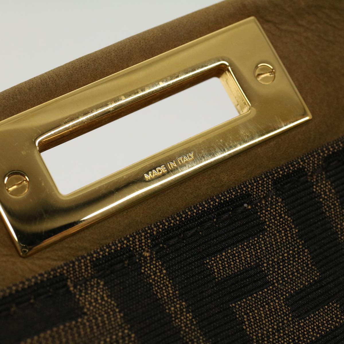 FENDI Peek A Boo Hand Bag Suede 2way Brown 43698