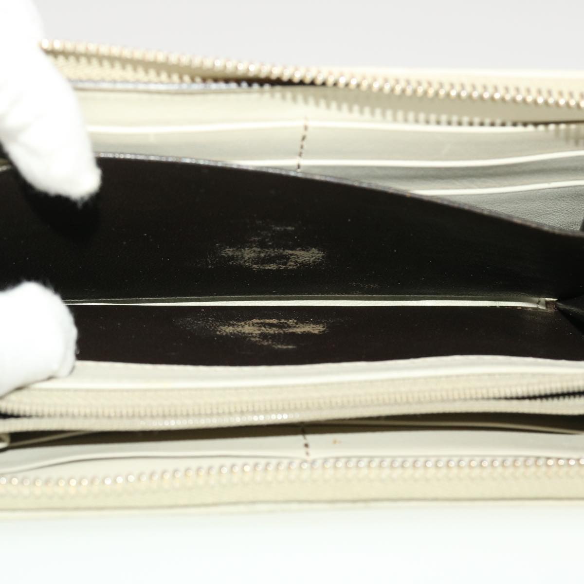 GUCCI GG Canvas Long Wallet Beige White 308012 43741
