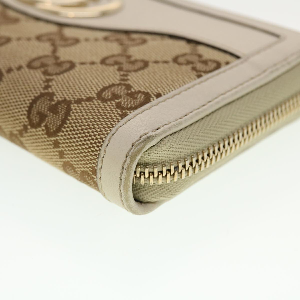 GUCCI GG Canvas Long Wallet Beige White 308012 43741