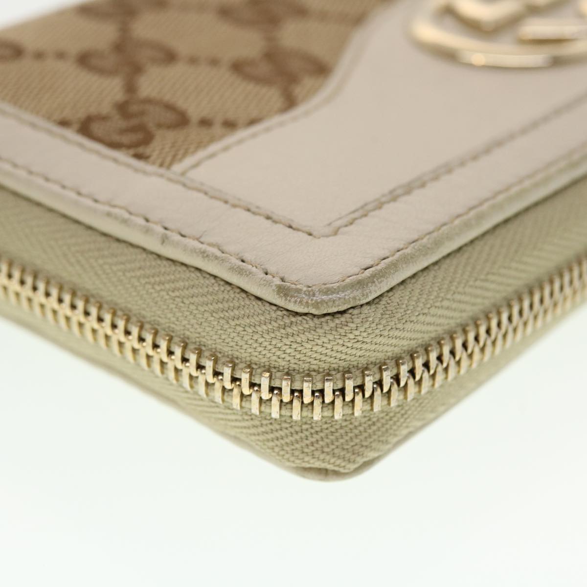 GUCCI GG Canvas Long Wallet Beige White 308012 43741