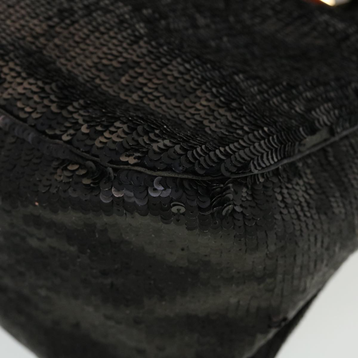 FENDI Sequin Shoulder Bag Black Red 43759