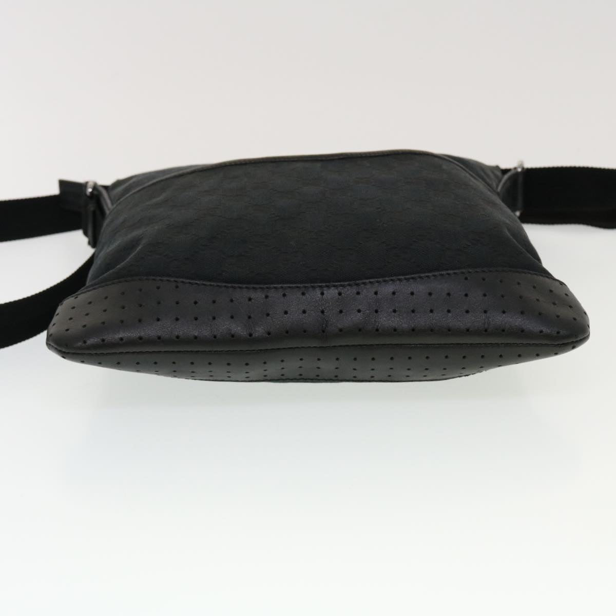 GUCCI GG Canvas Shoulder Bag Black 145857 43763