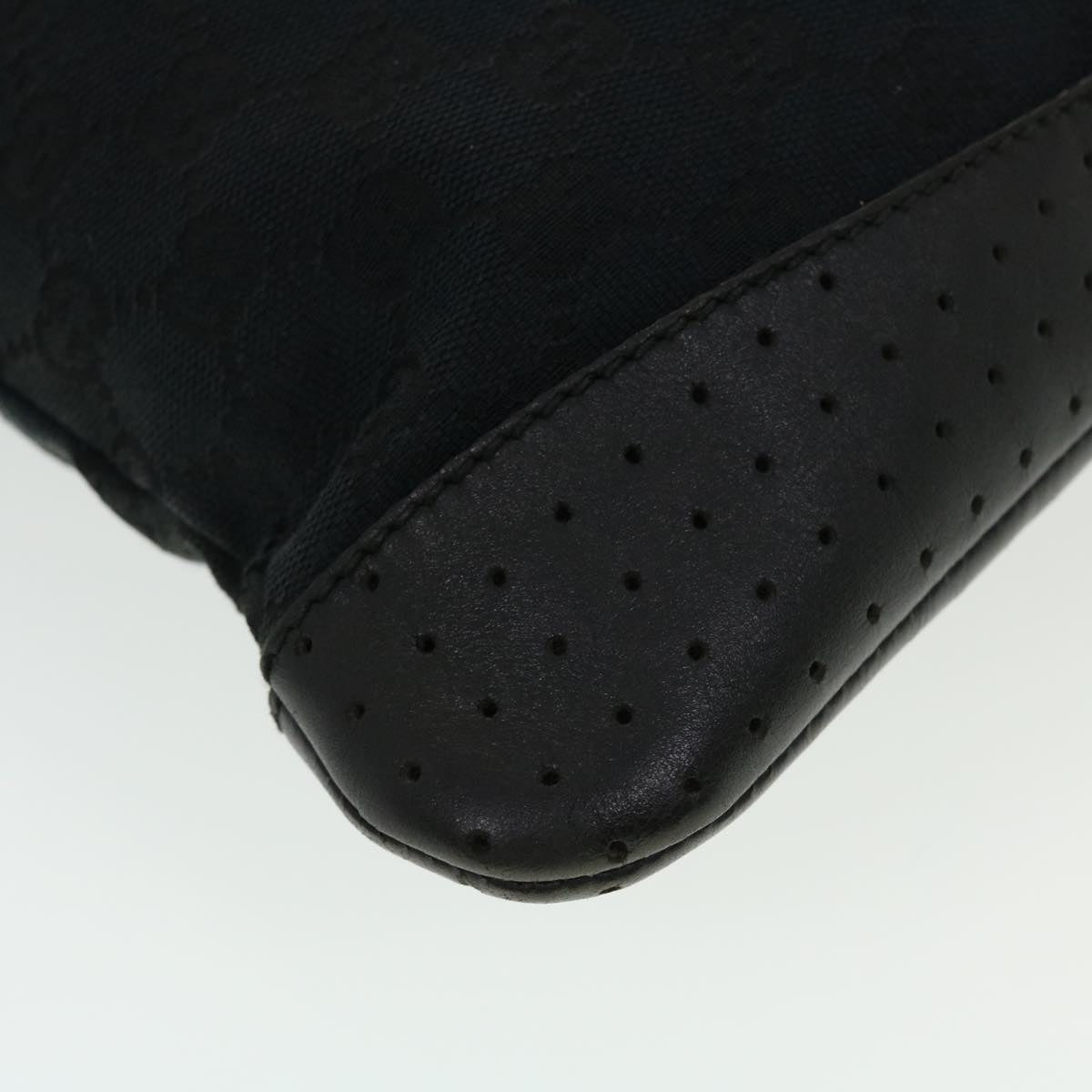 GUCCI GG Canvas Shoulder Bag Black 145857 43763