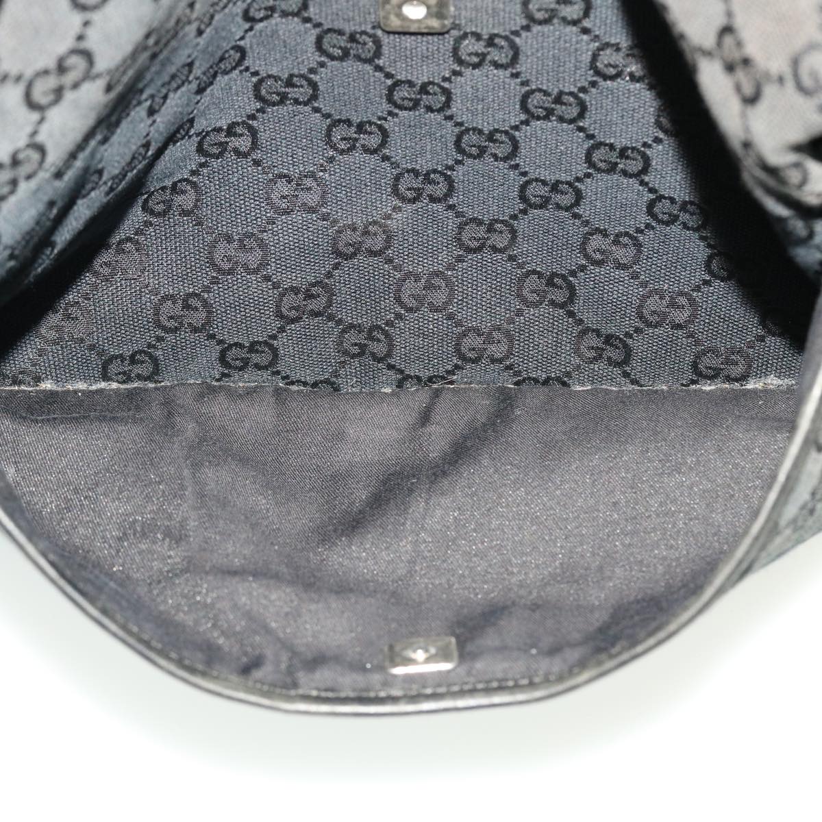 GUCCI GG Canvas Shoulder Bag Black 145857 43763
