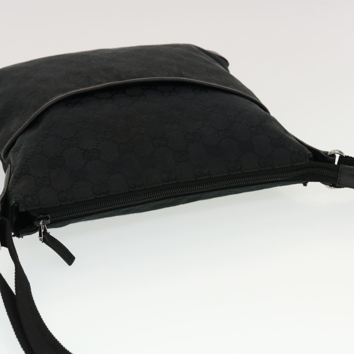 GUCCI GG Canvas Shoulder Bag Black 145857 43763