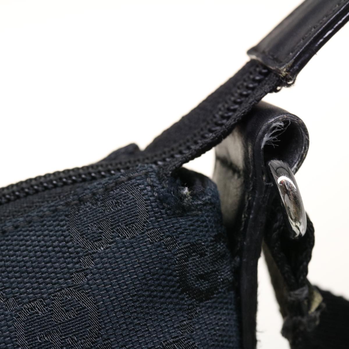 GUCCI GG Canvas Shoulder Bag Black 145857 43763