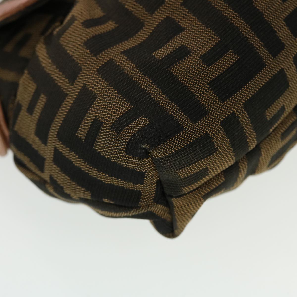 FENDI Zucca Canvas Shoulder Bag Nylon Brown Black pink 43767