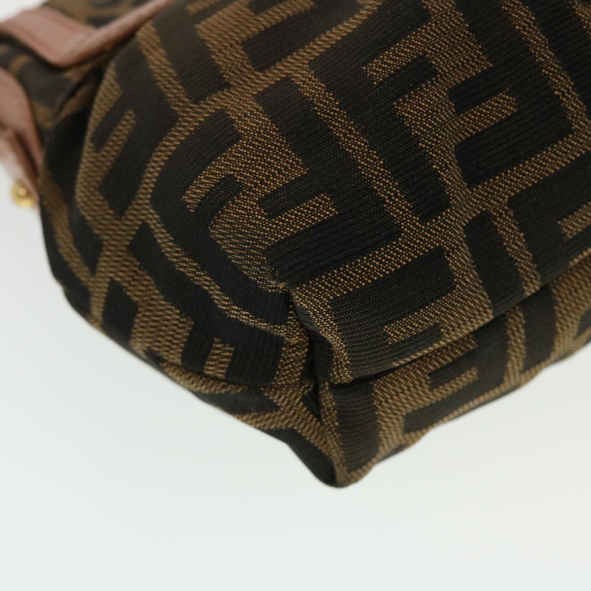 FENDI Zucca Canvas Shoulder Bag Nylon Brown Black pink 43767
