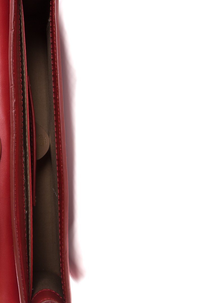 Mark Cross Red Leather Clutch with Shoulder Chain