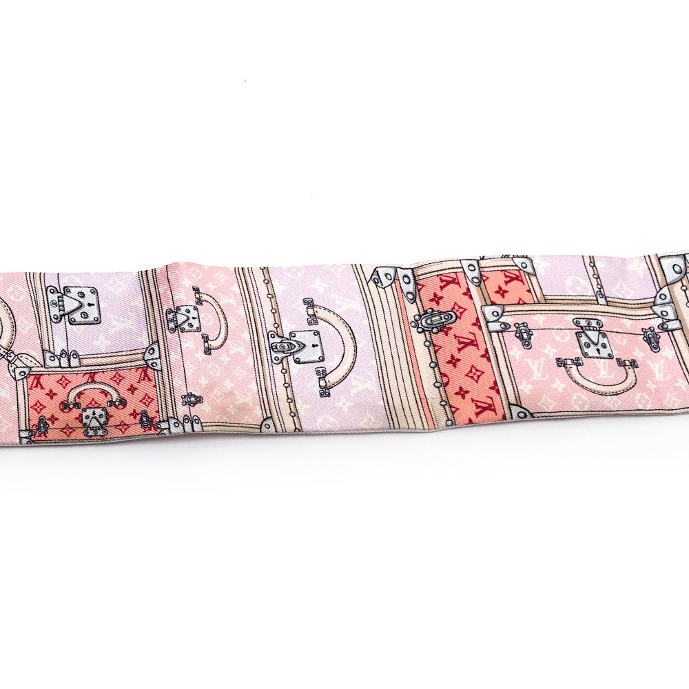 Louis Vuitton Band BB Retsgo M76441 Pink Long Wardrobe LV Logo Monogram Design Silk