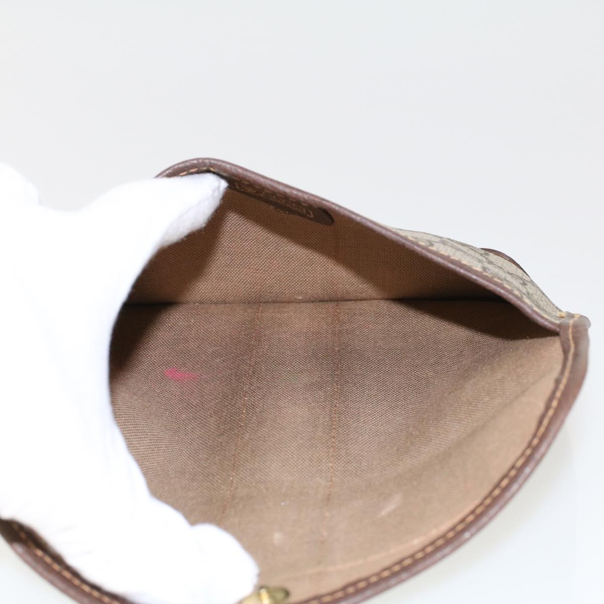 GUCCI GG Canvas Web Sherry Line Pouch PVC Leather Beige Red Green 44035