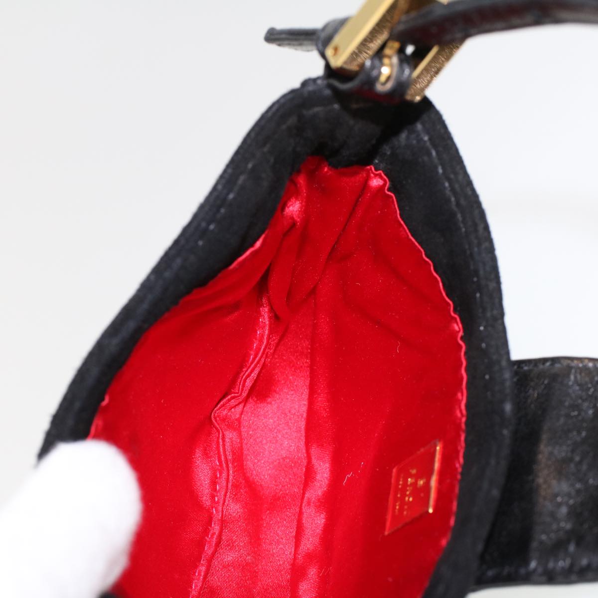 FENDI Mini Mamma Baguette Hand Bag Suede Black 2288-26673-009 44045