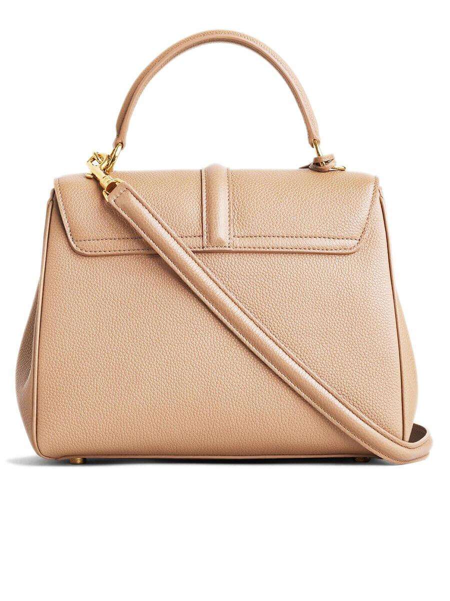 Small 16 Bag in Beige Grained Calfskin
