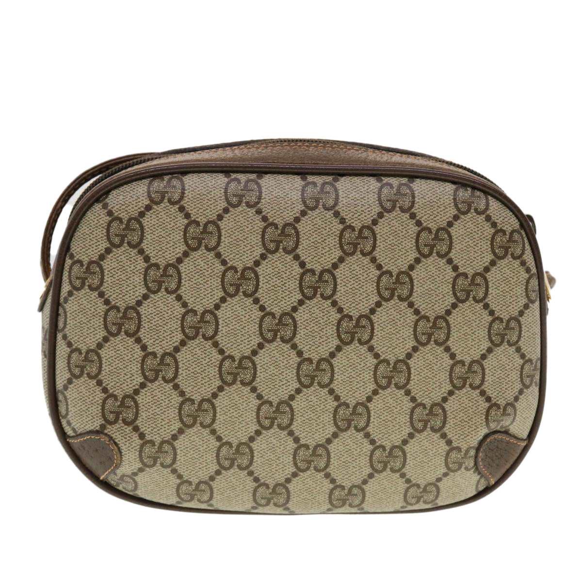 GUCCI GG Canvas Web Sherry Line Shoulder Bag Beige Red 156.02.066 44261