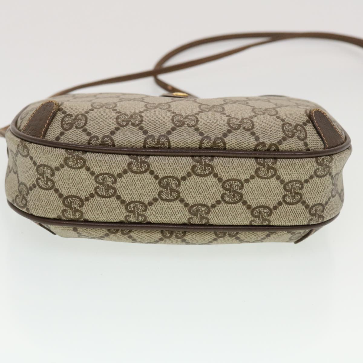 GUCCI GG Canvas Web Sherry Line Shoulder Bag Beige Red 156.02.066 44261