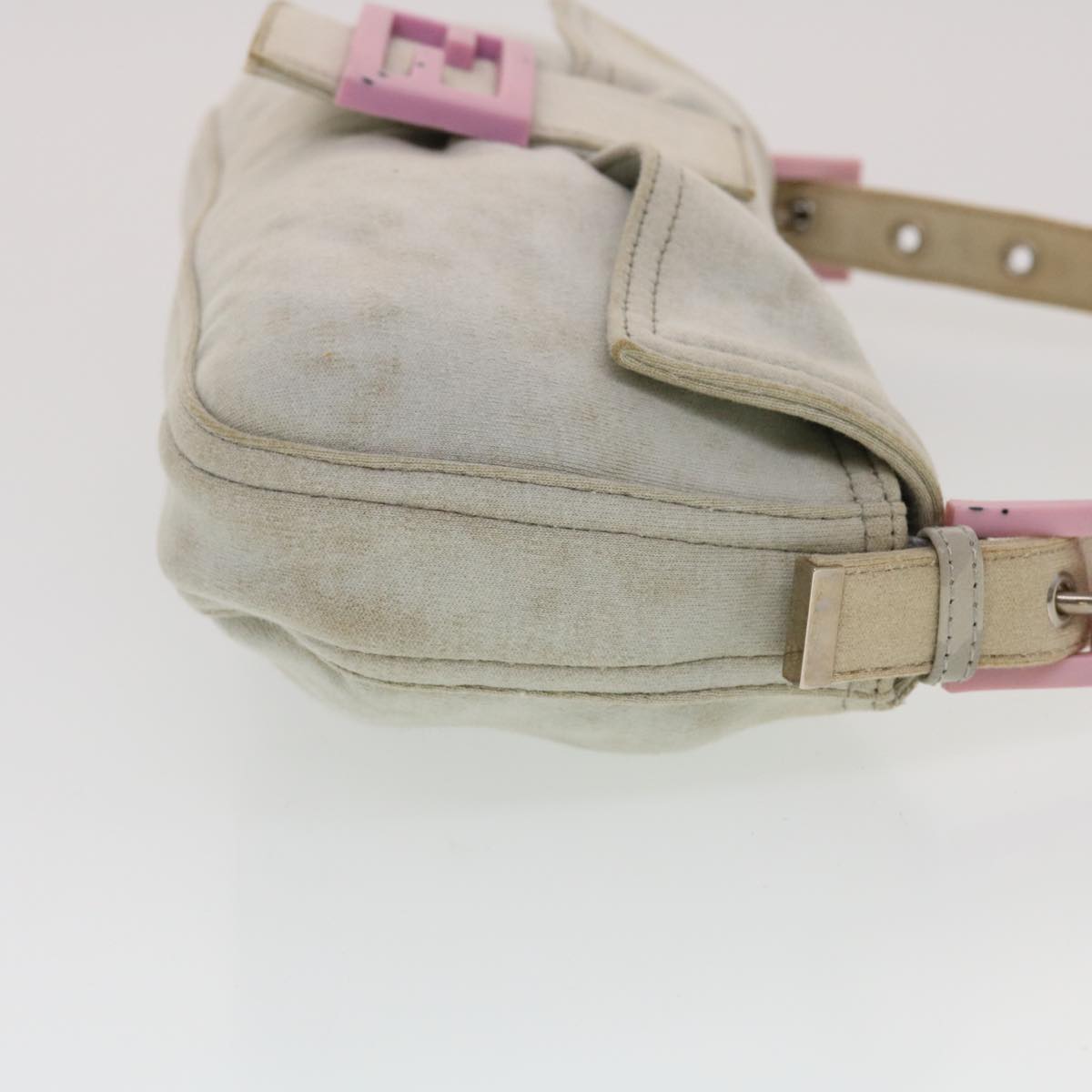 FENDI Mamma Baguette Shoulder Bag Canvas Gray 2305.26424.008 44273