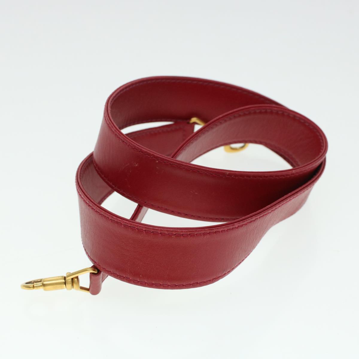 GUCCI Bamboo Hand Bag Suede 2way Shoulder Bag Red 44513