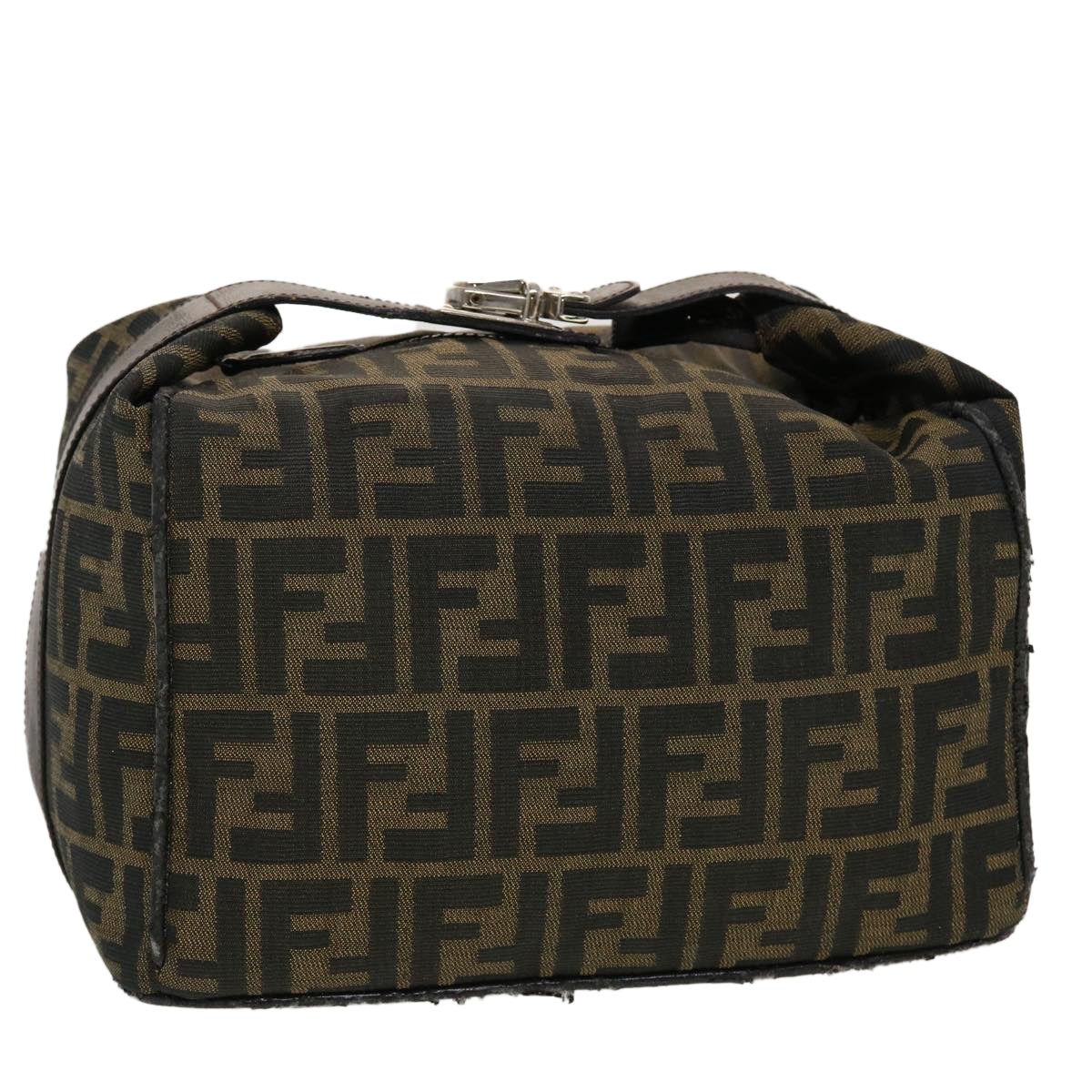 FENDI Zucca Canvas Hand Bag Black Brown 44805
