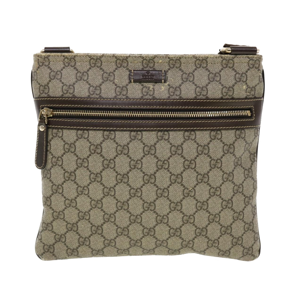 GUCCI GG Canvas Shoulder Bag PVC Leather Beige 295257 44808