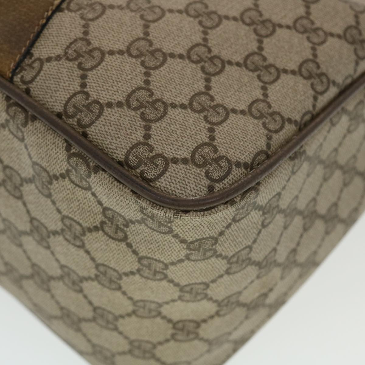 GUCCI GG Canvas Web Sherry Line Boston Bag Beige Red 39•02•041 44811