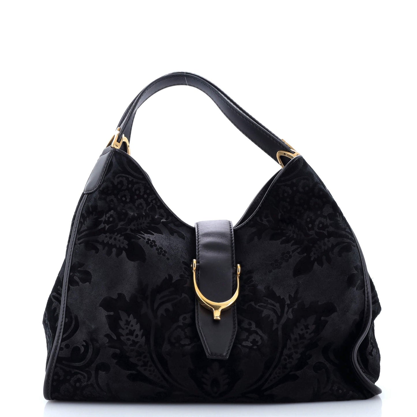 Soft Stirrup Tote Brocade Leather Medium
