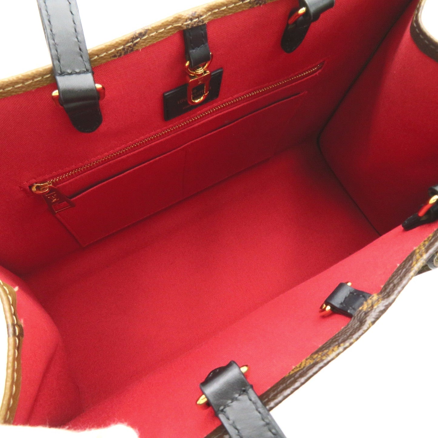 Louis Vuitton On The Go MM Tote Bag Tortoise Bag PVC ted Canvas Monogram Giant Reversee  Brown  M45321