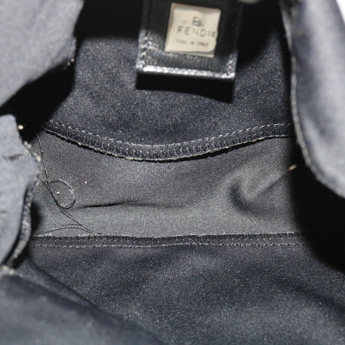 FENDI Mamma Baguette Shoulder Bag Nylon Black 45194
