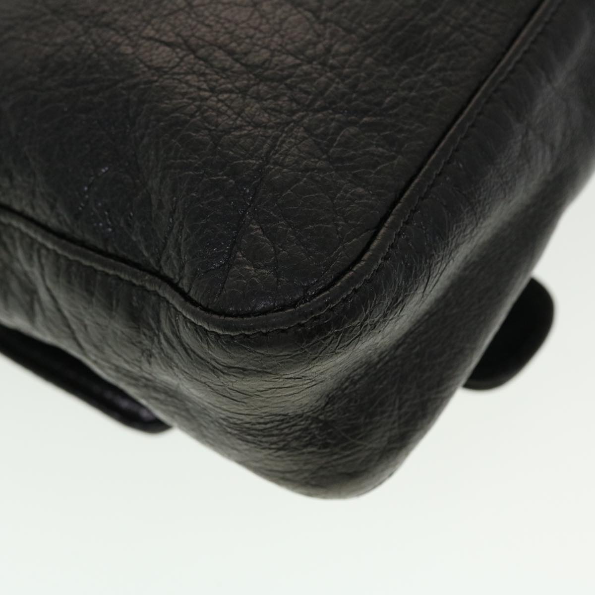 FENDI Shoulder Bag Leather Black 45283