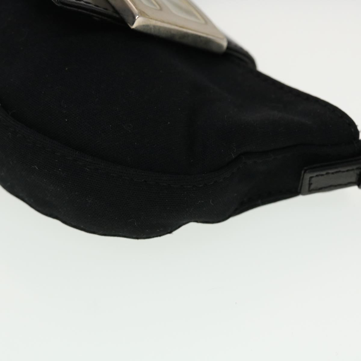 FENDI Mini Mamma Baguette Pouch Nylon Leather Black 45284