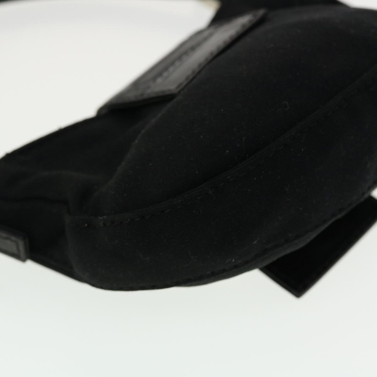 FENDI Mini Mamma Baguette Pouch Nylon Leather Black 45284