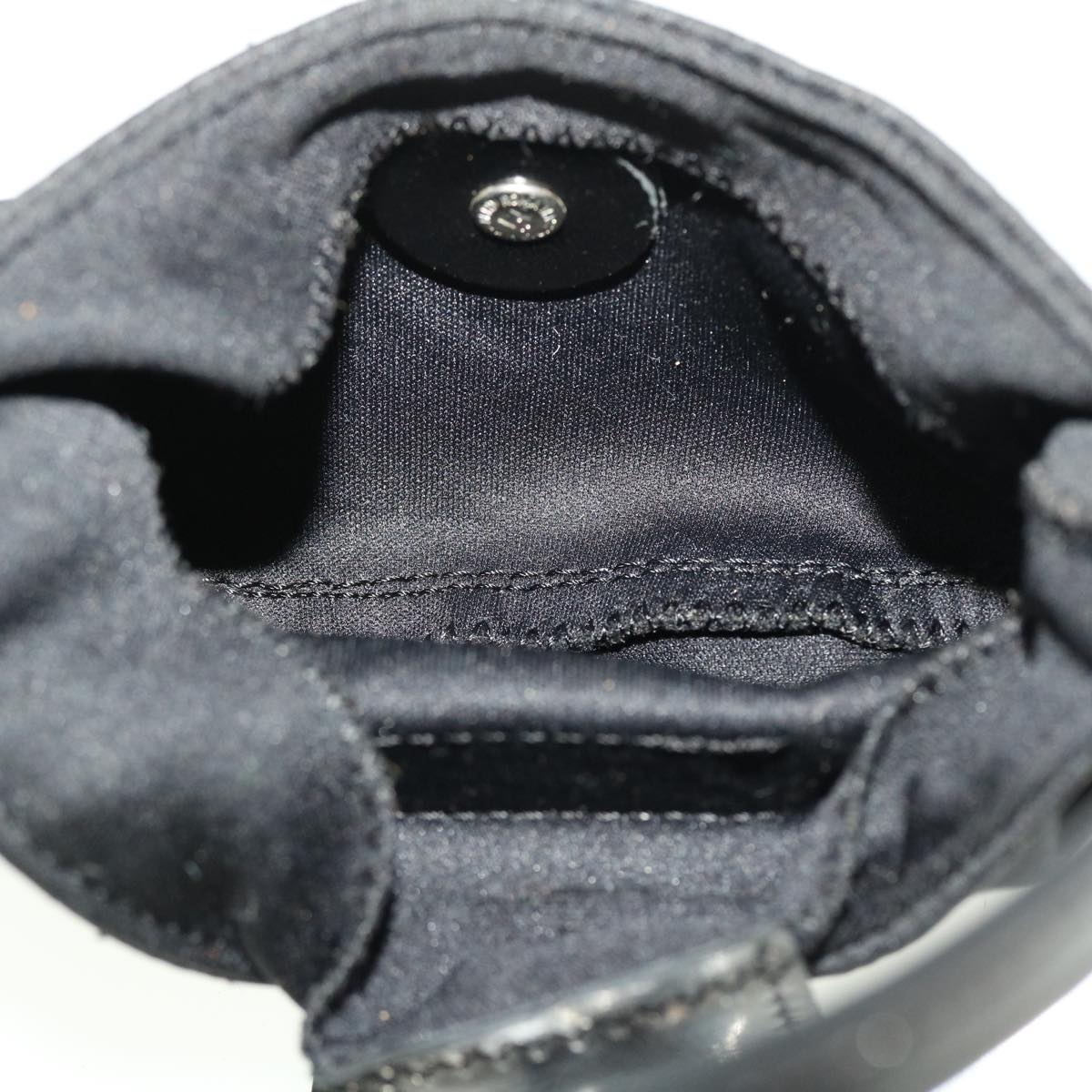 FENDI Mini Mamma Baguette Pouch Nylon Leather Black 45284