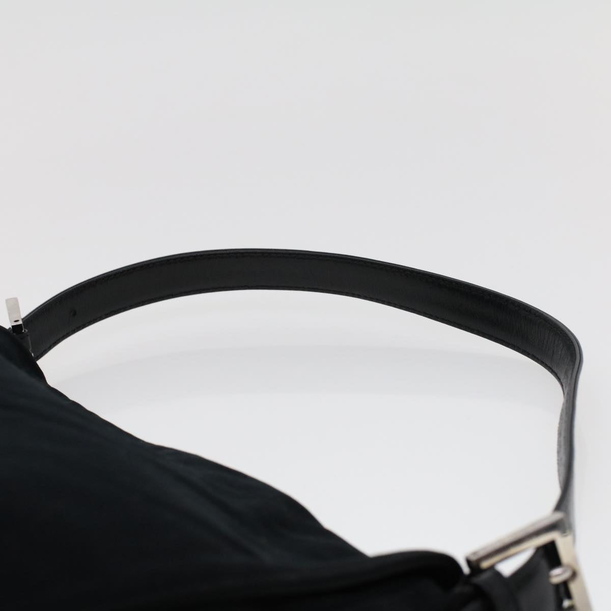 FENDI Mamma Baguette Shoulder Bag Nylon Black 45607