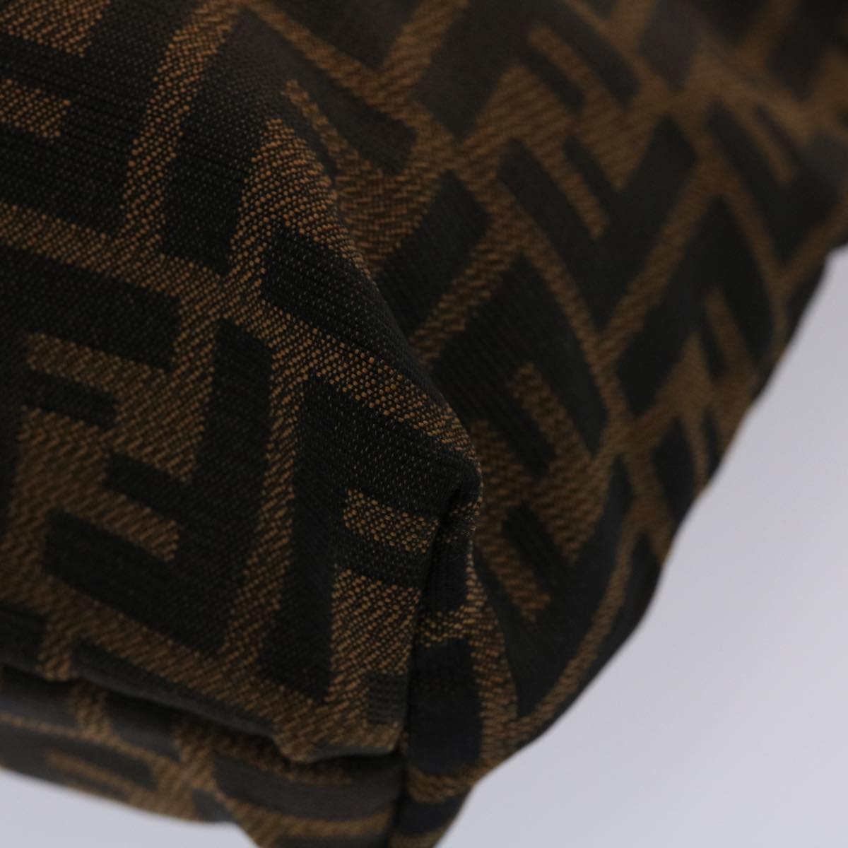 FENDI Zucca Canvas Shoulder Bag Black Brown 45705