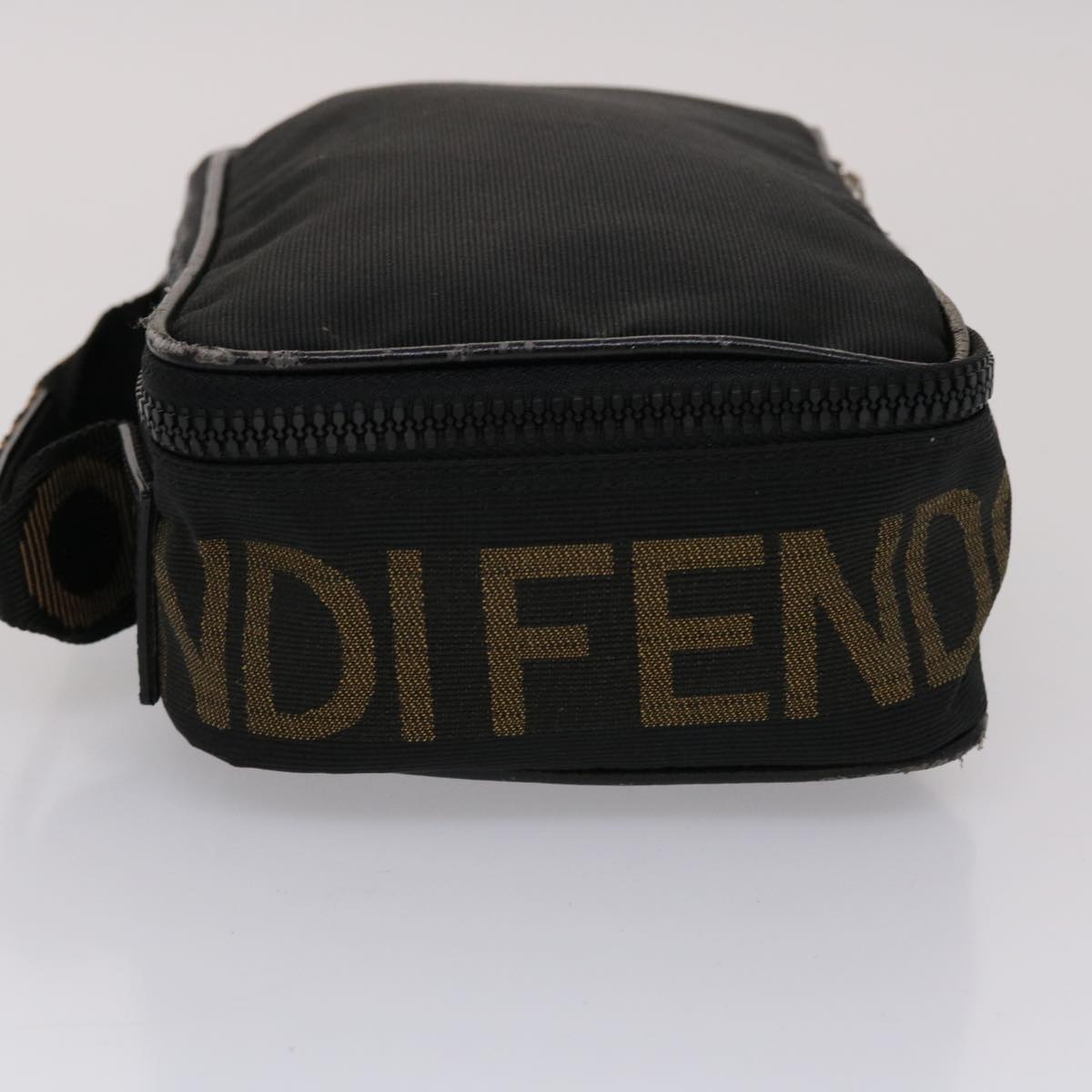 FENDI Pouch Nylon Leather Black 45724
